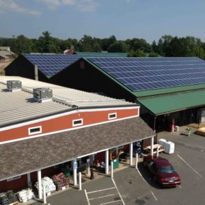 Roof mounted photovoltaic system on Cowls Building Supply