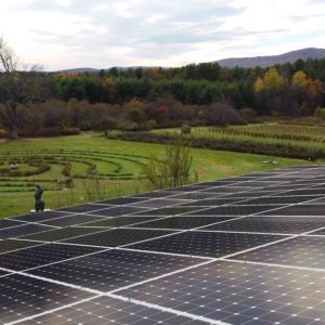 Roof mounted solar panels at Park Hill Orchard