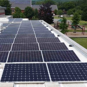 Roof mounted solar array at Williamstown Youth Center